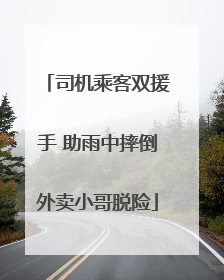 司机乘客双援手 助雨中摔倒外卖小哥脱险
