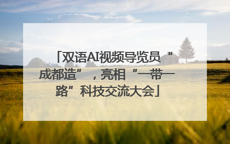 双语AI视频导览员“成都造”，亮相“一带一路”科技交流大会