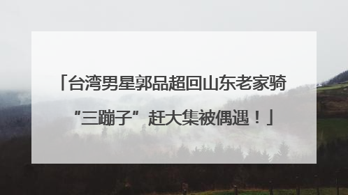 台湾男星郭品超回山东老家骑“三蹦子”赶大集被偶遇！