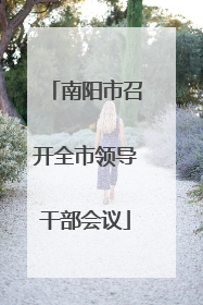 南阳市召开全市领导干部会议