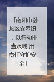 南阳市卧龙区安皋镇：以行动排查水域 用责任守护安全