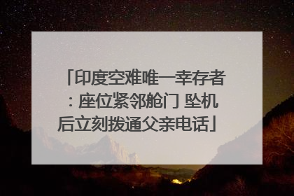 印度空难唯一幸存者：座位紧邻舱门 坠机后立刻拨通父亲电话