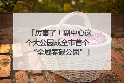 厉害了！副中心这个大公园成全市首个“全域零碳公园”