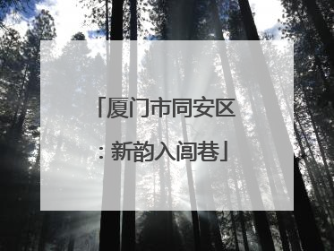 厦门市同安区：新韵入闾巷