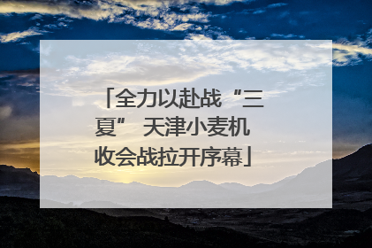 全力以赴战“三夏” 天津小麦机收会战拉开序幕