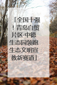 全国十强！青岛自贸片区·中德生态园领跑生态文明宣教新赛道