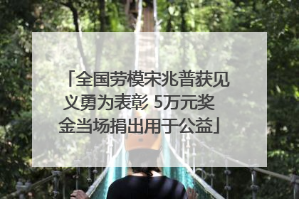 全国劳模宋兆普获见义勇为表彰 5万元奖金当场捐出用于公益