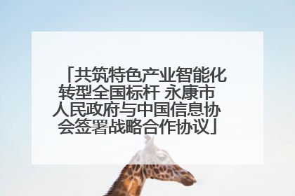 共筑特色产业智能化转型全国标杆 永康市人民政府与中国信息协会签署战略合作协议