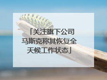 关注旗下公司 马斯克称其恢复全天候工作状态