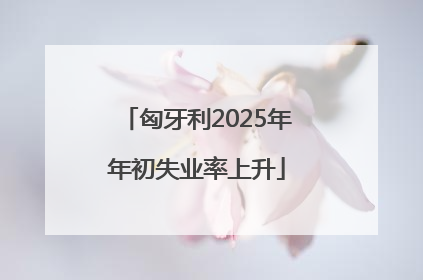 匈牙利2025年年初失业率上升