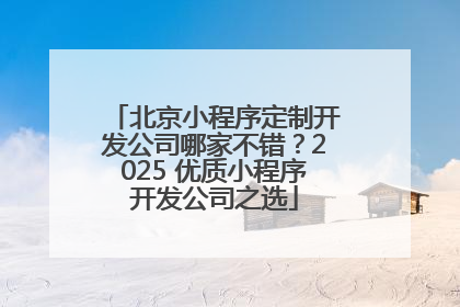 北京小程序定制开发公司哪家不错？2025 优质小程序开发公司之选