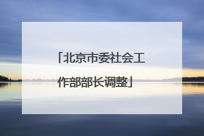北京市委社会工作部部长调整