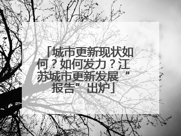 城市更新现状如何？如何发力？江苏城市更新发展“报告”出炉