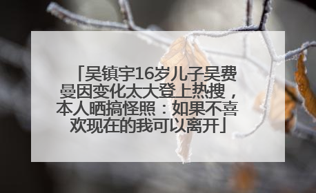吴镇宇16岁儿子吴费曼因变化太大登上热搜，本人晒搞怪照：如果不喜欢现在的我可以离开
