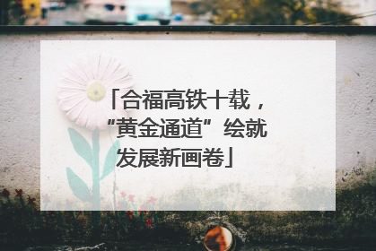 合福高铁十载，“黄金通道”绘就发展新画卷