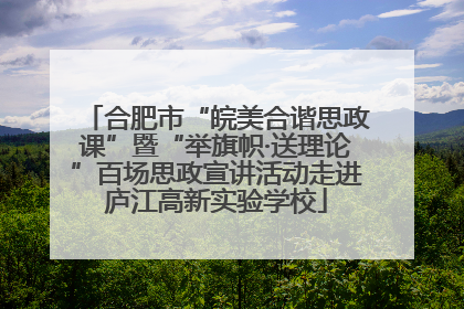 合肥市“皖美合谐思政课”暨“举旗帜·送理论”百场思政宣讲活动走进庐江高新实验学校