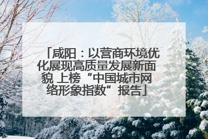 咸阳：以营商环境优化展现高质量发展新面貌 上榜“中国城市网络形象指数”报告