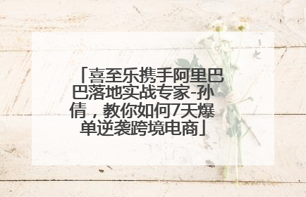 喜至乐携手阿里巴巴落地实战专家-孙倩，教你如何7天爆单逆袭跨境电商