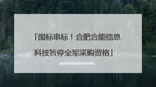 围标串标！合肥合能信息科技暂停全军采购资格