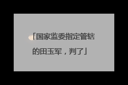 国家监委指定管辖的田玉军，判了