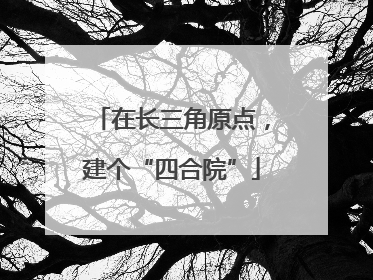 在长三角原点，建个“四合院”