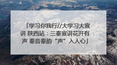学习你我行//大学习大宣讲 陕西站：三秦宣讲花开有声 秦音秦韵“声”入人心