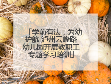 学前有法，为幼护航 泸州云峰路幼儿园开展教职工专题学习培训