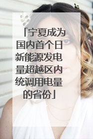 宁夏成为国内首个日新能源发电量超越区内统调用电量的省份