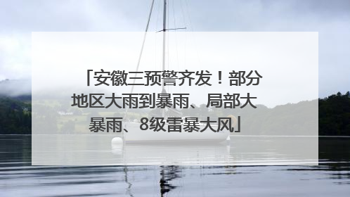 安徽三预警齐发！部分地区大雨到暴雨、局部大暴雨、8级雷暴大风