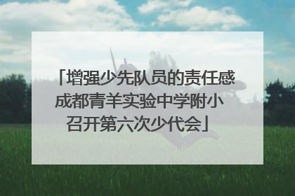 增强少先队员的责任感 成都青羊实验中学附小召开第六次少代会