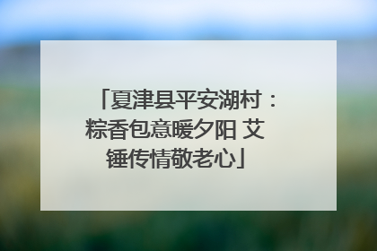 夏津县平安湖村：粽香包意暖夕阳 艾锤传情敬老心
