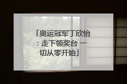 奥运冠军丁欣怡：走下领奖台 一切从零开始