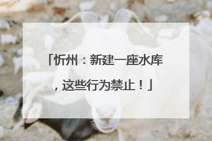 忻州：新建一座水库，这些行为禁止！
