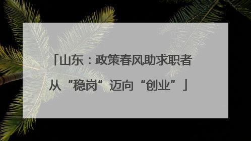 山东：政策春风助求职者 从“稳岗”迈向“创业”