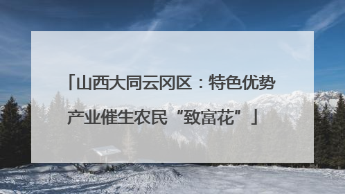 山西大同云冈区：特色优势产业催生农民“致富花”
