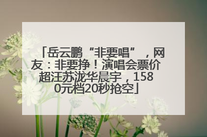 岳云鹏“非要唱”，网友：非要挣！演唱会票价超汪苏泷华晨宇，1580元档20秒抢空