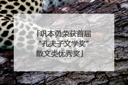 巩本勇荣获首届“孔夫子文学奖”散文类优秀奖