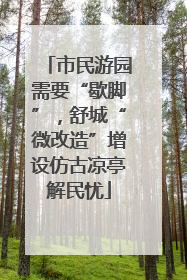 市民游园需要“歇脚”，舒城“微改造”增设仿古凉亭解民忧
