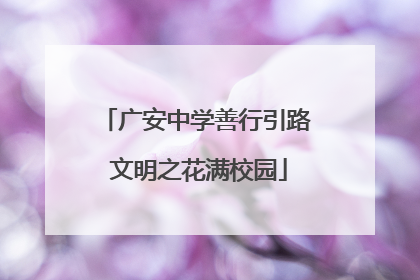 广安中学善行引路 文明之花满校园