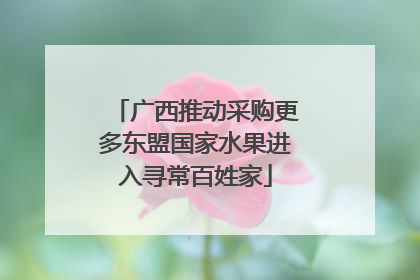 广西推动采购更多东盟国家水果进入寻常百姓家