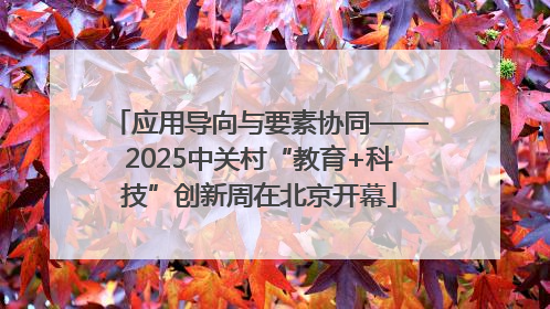 应用导向与要素协同——2025中关村“教育+科技”创新周在北京开幕