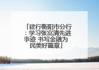 建行衡阳市分行：学习张富清先进事迹 书写金融为民美好篇章