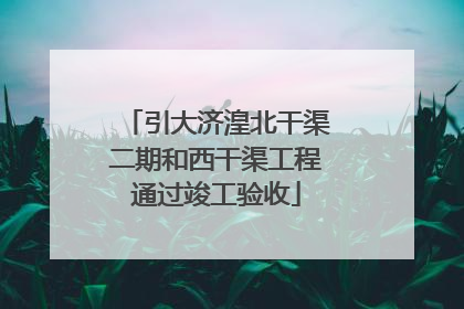 引大济湟北干渠二期和西干渠工程通过竣工验收