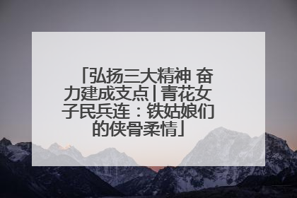 弘扬三大精神 奋力建成支点│青花女子民兵连：铁姑娘们的侠骨柔情