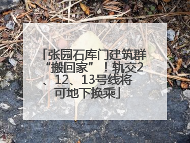 张园石库门建筑群“搬回家”！轨交2、12、13号线将可地下换乘