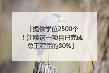 提供学位2500个！江陵这一项目已完成总工程量的80%