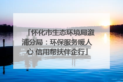 怀化市生态环境局溆浦分局：环保服务暖人心 信用帮扶伴企行