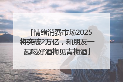 情绪消费市场2025将突破2万亿，和朋友一起喝好酒梅见青梅酒