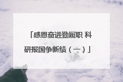 感恩奋进勤履职 科研报国争新绩（一）