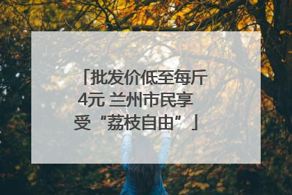 批发价低至每斤4元 兰州市民享受“荔枝自由”